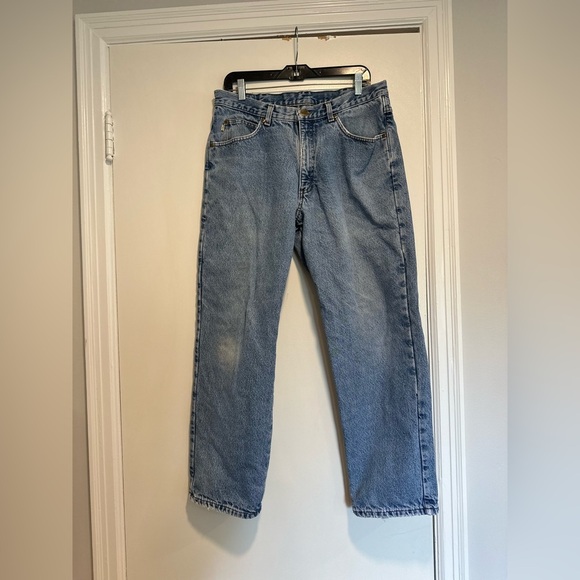 Vintage LL Bean Fleece Lined Size 34 x 33 Double L Jeans Classic Fit Pants. - Picture 1 of 15